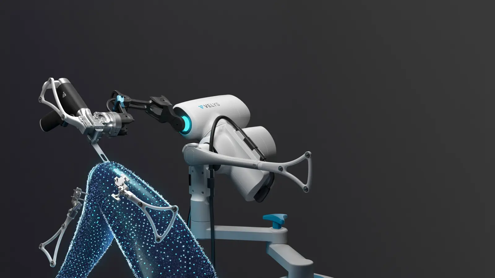 Mechanical illustration of J&J's innovative VELYS digital surgery system